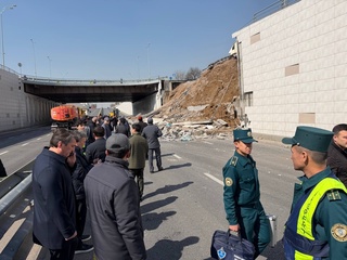 Toshkentdagi tunnelda tirgak devorning bir qismi oʻpirilib tushdi