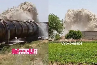 Сурхондарёда Боботоғ каналига сув чиқарувчи қувурда авария юз берди
