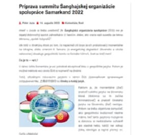 Самарқантта өтетін ШЫҰ саммиті словакиялық БАҚ-тың назарында