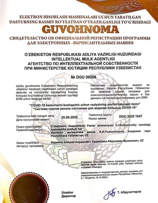 COVID-19 беморларини бошқариш учун вазият хавфини баҳолаш тизими ишлаб чиқилди