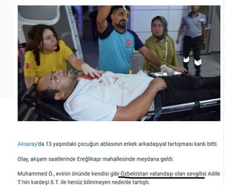 Turkiyadagi pichoqlanish bilan bogʻliq holatda Oʻzbekiston fuqarolari qatnashmagani maʼlum boʻldi