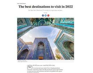 Буюк Британия ОАВ Ўзбекистонни 2022 йилда саёҳат қилиш учун энг яхши мамлакатлардан бири сифатида атади