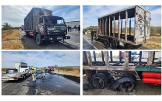 Жиззахда юк машина ёниб кетди