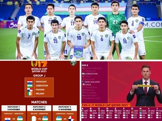 Сборная Узбекистана U-17 сыграет в группе «J» на предстоящем чемпионате мира по футболу