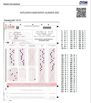 Абитуриентлар сендан ўрнак олсин, Барчиной!