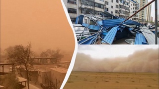 Strong winds are raging in the northern regions of China for the third day