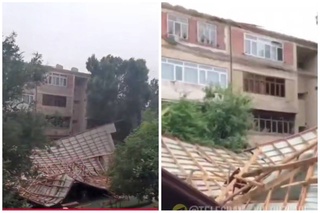 Бўстонлиқда кучли шамол оқибатида "дом"лардан бирининг том қисми учиб кетди