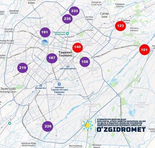 В Ташкенте уровень PM2.5 в воздухе превысил норму в три раза