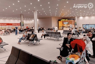 The waiting area for departing passengers has expanded at Tashkent airport