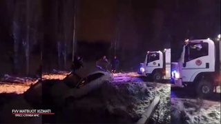 Каналга тушиб кетган ҳайдовчига ёрдам кўрсатилди