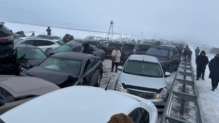 Qozog'istondagi yirik yo'l-transport hodisasi oqibatida 10 kishi shifoxonaga yotqizildi