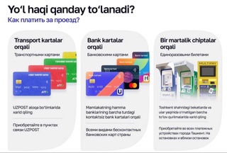 В Ташкенте с 1 января 2025 года стоимость проезда в общественном транспорте установлена в размере 3000 сумов