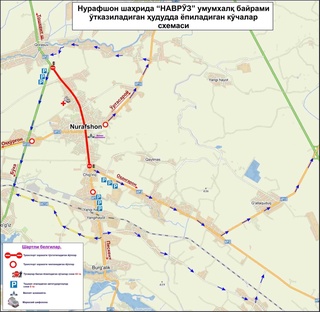 Нурафшон шаҳрига транспортлар кириб-чиқиши вақтинча чекланади