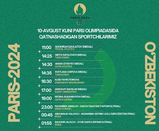 Bugun Parij Olimpiadasida qaysi sportchilarimiz ishtirok etadi?
