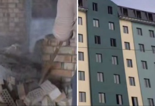 Тошкент вилоятида сифатсиз қурилаётган кўп қаватли бинода иш тўхтатилди