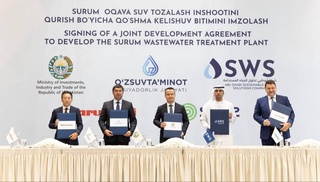 A facility with a processing capacity of 1 million cubic meters of wastewater per day will be built in the Tashkent region