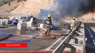 “Qamchiq” dovonida YTH oqibatida paydo boʻlgan yongʻinni bartaraf etildi