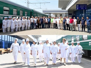 The "health train" set off to conduct a medical examination of the residents of Karakalpakstan
