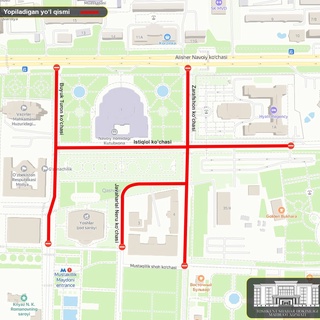 Тошкентдаги айрим кўчалар бир неча кунга ёпилади