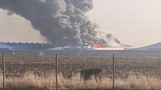 На территории птицефабрики в Пскентском районе произошел пожар