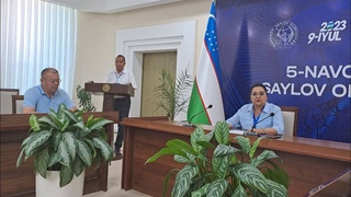 Выборы-2023: состоялся брифинг председателя 5-й Навоийской окружной избирательной комиссии