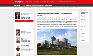 Yeni Konya:"Тошкентдаги муҳташам мажмуа: Ислом цивилизацияси маркази"