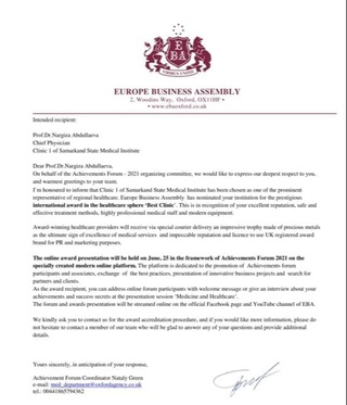 SamDTI 1-klinikasi “Eng yaxshi klinik shifoxona” deya eʼtirof etildi