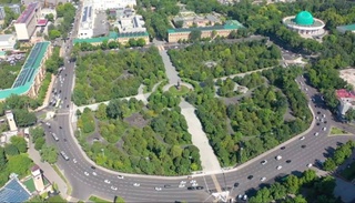 В Ташкенте у сквера Амира Темура запущена «Зеленая волна»