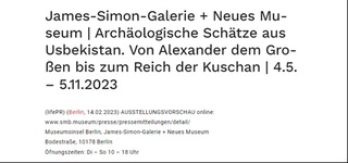 Берлинда Ўзбекистон археологик хазиналари кўргазмаси бўлиб ўтади