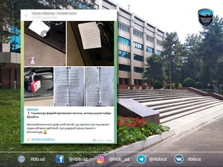 Тошкенда машиналар эшигига хат илова қилинган қулф осиб кетилмоқда