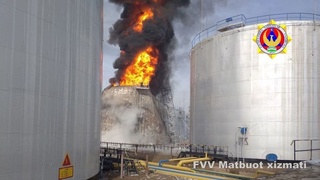 Чинозда 5 минг тонналик ёқилғи цистернасида ёнғин чиқди