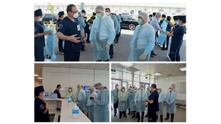 Члены делегации посетили специализированную инфекционную больницу в Зангиатинском районе