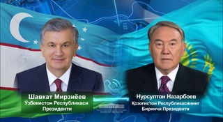 The President of Uzbekistan congratulates the First President of Kazakhstan