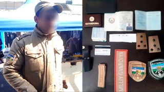 «Эски Жува» бозори ҳудудида Миллий гвардиянинг дала кийимида юрган нотаниш шахс қўлга олинди