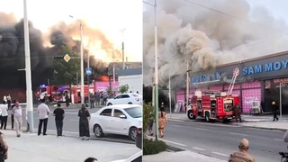 В одном из торговых центров Навои произошел пожар