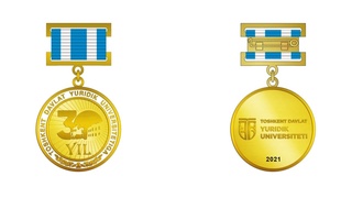 Учрежден нагрудный знак «Tошкент давлат юридик университетига 30 йил»