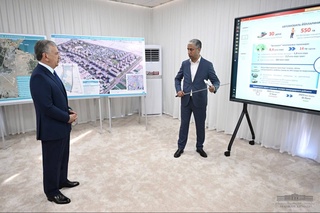 The President inspects typical road infrastructure
