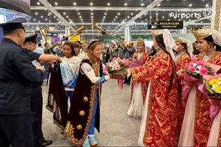 Participants of the World Championship in fire and rescue sports were solemnly welcomed at the Tashkent airport