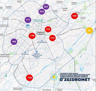 Ҳаво дар Тошканд тозатар шудааст, аммо сатҳи PM2.5 ҳамоно баланд боқӣ мемонад