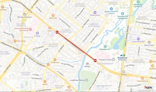 В Ташкенте до 25 апреля часть улицы Турккурган будет временно ограничена для движения транспорта