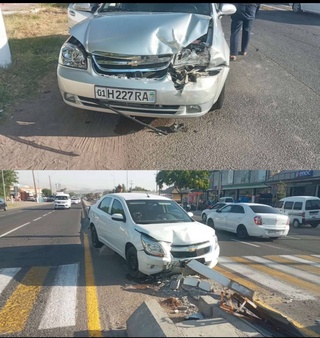 Фоторадар ўрнатилган автомобиль ЙХТга учради