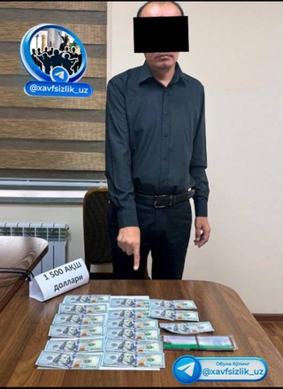 В Ташкентской области задержан главный юрисконсульт хокимията при получении взятки