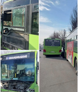 Тошкентда иккита йўловчи ташувчи автобус ЙТҲга учради