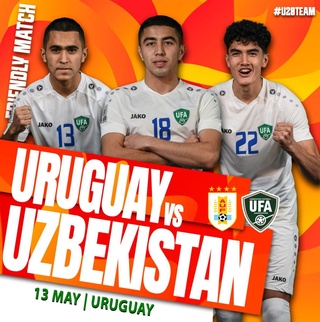 Oʻzbekiston U-20 terma jamoasi kelasi oy Urugvay bilan bahs olib boradi