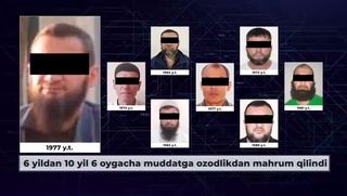 Qashqadaryoda “Jihodchilar” oqimining 8 nafar aʼzosi 6-yildan 10-yil 6 oygacha ozodlikdan mahrum etildi