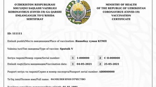 Qaysi mamlakatlar Oʻzbekistonning emlanganlik toʻgʻrisidagi sertifikatini tan olgan?