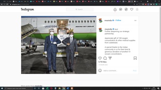 O'zbekistonning COVID-19 pandemiyasiga qarshi kurash borasida Hindistonga ko'rsatgan insonparvarlik yordami hind OAV nigohida