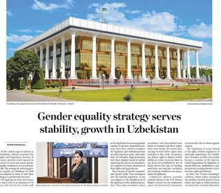 Janubiy Koreyaning nufuzli gazetasida Oʻzbekistonda gender tenglik masalalariga bagʻishlangan tahliliy maqola chop etildi