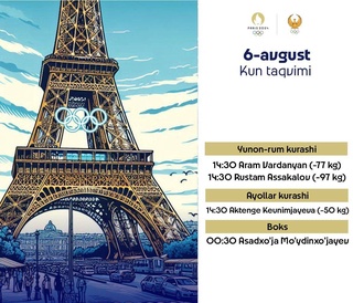 «Париж-2024»: сегодня четверо спортсменов из Узбекистана будут защищать честь страны в трех видах спорта