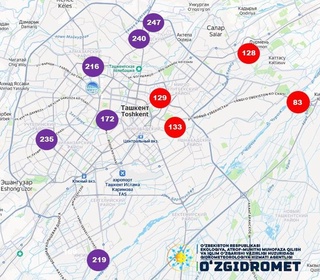 Toshkent havosi hamon xavfli darajada: PM2.5 meʼyordan 3 barobar yuqori